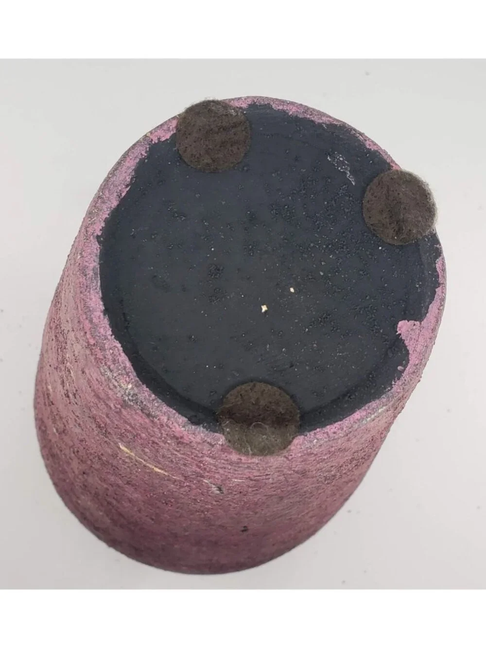 Raku Style Large Vase Rough Spackled Texture Leather Strap